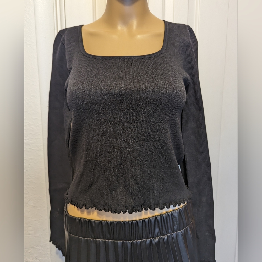 DKNY JEANS women's long sleeve shirt large Black.
